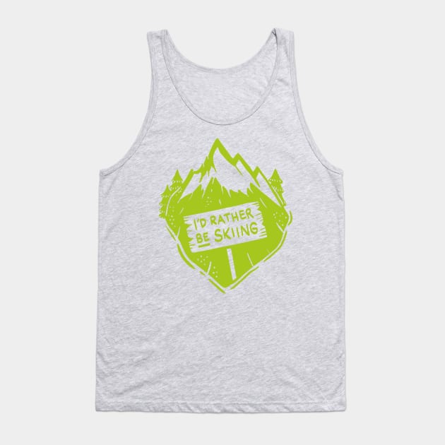 Funky I´d rather be skiing Shirts and Gifts Tank Top by Shirtbubble